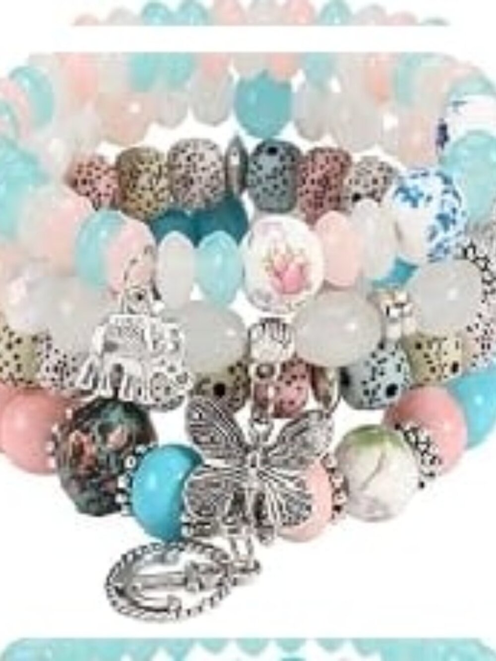 Bohemian Bracelets for Women Stretch Multilayer Colorful Beads Bracelet